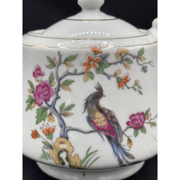 Vintage Peacock Floral Gold Trim Teapot with Lid Japan? - Picture 10 of 10